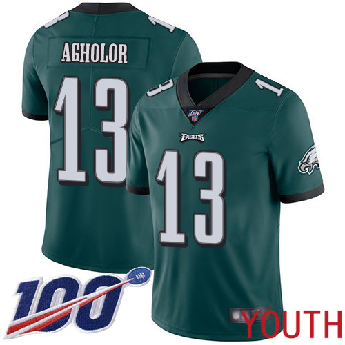 Youth Philadelphia Eagles #13 Nelson Agholor Midnight Green Team Color Vapor Untouchable NFL Jersey Limited 2->youth nfl jersey->Youth Jersey